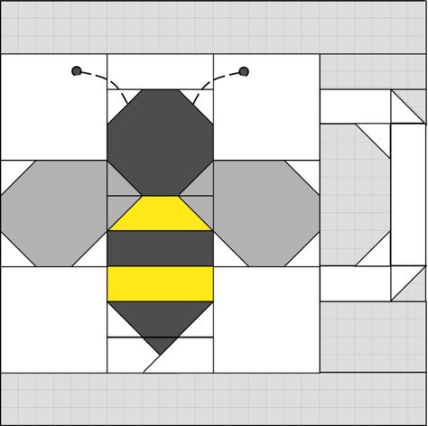 June Bee - Months of Mugs Block of the Month — Crafty Staci Camp Quilt, Painted Barn Quilts, Barn Quilt Designs, Quilt Square Patterns, Quilt Block Patterns Free, Paper Pieced Quilt, Barn Quilt Patterns, Animal Quilts, Patchwork Quilt Patterns