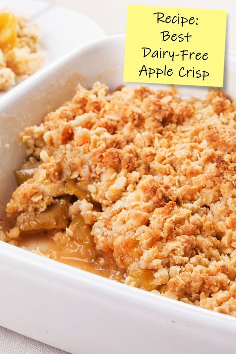 Dairy-Free Apple Crisp Recipe Whole Food Plant Based Apple Crisp, Glutenfree Apple Crisp, Low Fodmap Apple Crisp, Best Gluten Free Apple Crisp, Gluten Dairy Free Apple Desserts, Gf Df Apple Crisp, Dairy Free Apple Crumble, Healthy Apple Crisp Gluten Free, Apple Crisp Recipe Easy Healthy