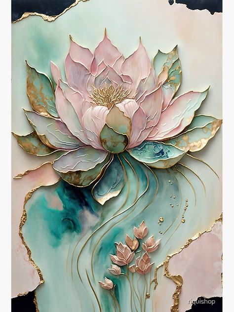 Lotus Flower Wall Painting, Texture Flower Art, Lotus Painting On Wall, 3 D Painting Ideas, Textured Painting Ideas, Home Art Ideas, Lotus Decor, Lotus Flower Wall Art, Lotus Artwork