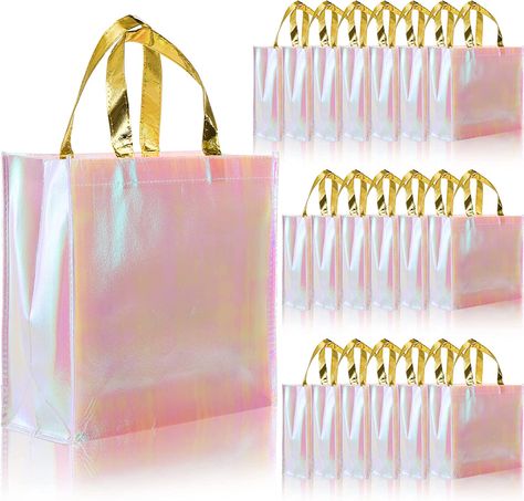 Lyellfe 20 Pieces Glossy Reusable Grocery Bag, Pink Non Woven Tote Bag with Handles, Fashionable Bridesmaid Gift Bag, Durable Shopping Bag for Wedding, Bachelorette Birthday Party Bachelorette Tote Bags, Bachelorette Gift Bags, Bachelorette Party Bags, Bachelorette Tote, Bag For Wedding, Bridesmaid Gift Bags, Birthday Bag, Bridesmaid Bags, Wedding Welcome Bags