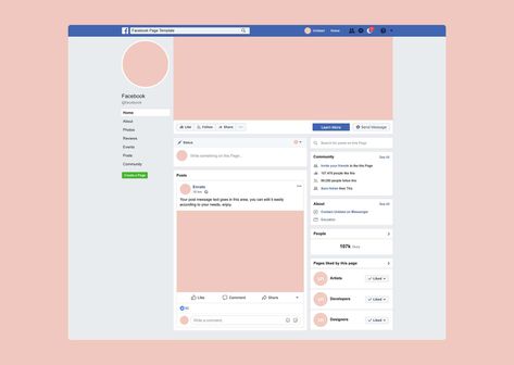 Facebook Page Mockup (2020) Facebook Page Mockup, Facebook Profile Template, Facebook Page Template, Facebook Mockup, Facebook Cover Photo Template, Facebook Template, Facebook Templates, Facebook Post Template, Facebook Cover Template