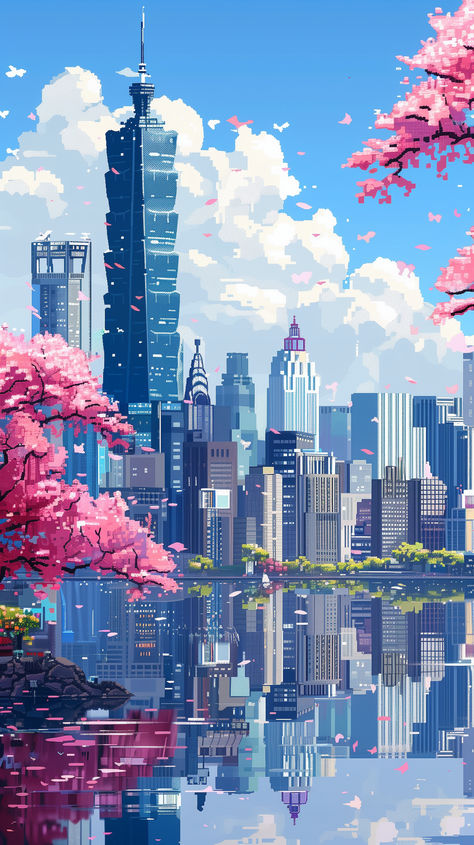 Pixel Art Cityscape #pixelart #wallpaper Cityscape Pixel Art, Wallpaper Png Background, Pixel Animation Wallpaper, Cool Pixel Art Wallpaper, Aesthetic Pixel Wallpaper, Pink Pixel Wallpaper, Pixel Art Background Landscapes, Pixel Background Aesthetic, Pixel Art Lockscreen