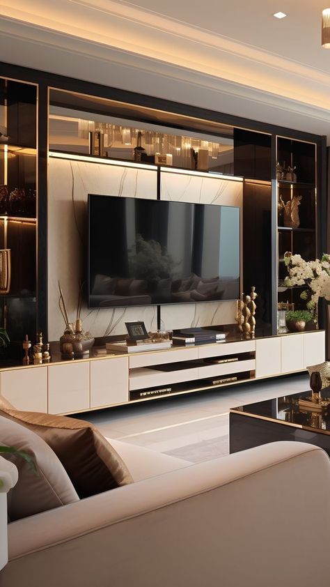 Tv Cabinet Design Modern, Tv Kastenwanden, Luxury Tv Wall, Tv Cabinet Design, Tv Unit Interior Design, Modern Living Room Interior, Modern Tv Units, Living Room Tv Unit, Hall Interior Design