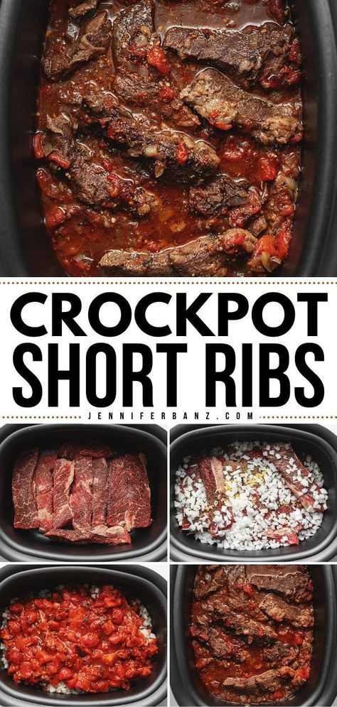 An easy crockpot recipe with only 5 ingredients! Tender with an amazing flavor, these Crockpot Short Ribs are perfect every time. Definitely a winner! So, grab some beef short ribs and enjoy this slow cooker dinner! Easy Beef Short Ribs Crock Pot, Recipe For Beef Short Ribs Crock Pot, Short Ribs Recipe Crockpot Easy, Country Beef Ribs Boneless Crockpot, Short Ribs Slow Cooker Boneless, Crockpot Boneless Beef Ribs Recipes, Slow Cooker Beef Short Ribs Recipes, Short Rib Recipes Easy, Easy Crockpot Short Ribs