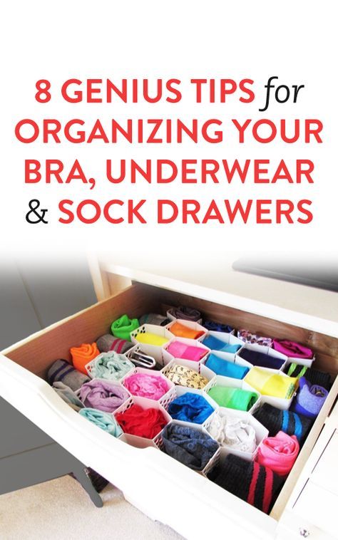 8 Genius Tips for Organizing Your Bra, Underwear & Sock Drawers Bra Storage Ideas Diy, Bra Storage Ideas, Diy Bra Organization, Dresser Top Organization Ideas, Sock Drawer Organization, Clothes Drawer Organization, Bra Organization, Bra Storage, Utensil Drawer Organization