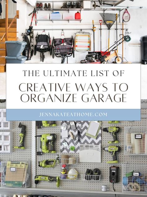 Looking for garage storage solutions to tackle your clutter? Transform your space with wall shelves and garage shelves that are perfect for big items and household items. Try a DIY approach to maximize ceiling space too. These easy garage storage tips are some of the best garage organization ideas for a full makeover. Get inspired with our garage storage inspiration! Seville Garage Storage, Garage Storage And Organization Ideas, Storage For Garage Organizing Ideas, 1 Car Garage Organization Ideas, Diy Garage Organization Ideas Cheap, Garage Toy Storage Ideas, Garage Organization On A Budget, 1 Car Garage Organization, Diy Garage Organization Ideas