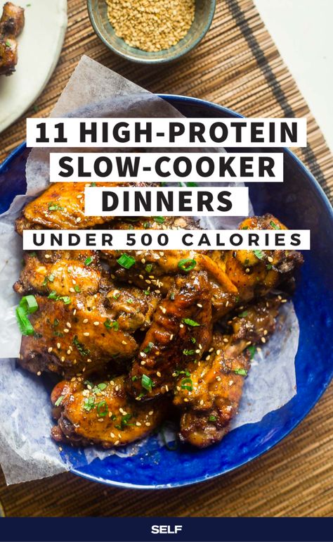 Dinners Under 500 Calories, 500 Calorie Meals, 500 Calorie, Slow Cooker Meals, High Protein Dinner, Protein Dinner, High Protein Low Calorie, Crockpot Recipes Beef, Slow Cooker Dinner