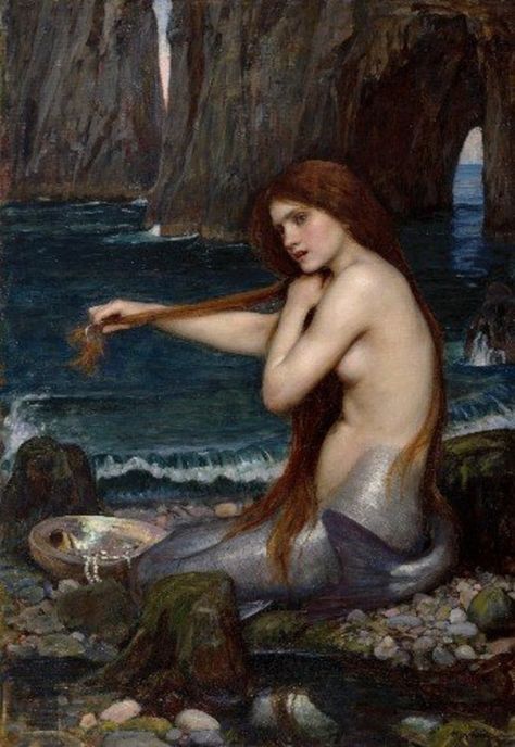 Waterhouse Mermaid, Pre Raphaelite Paintings, Mermaid Purse, John William Waterhouse, Rennaissance Art, Mermaid Painting, Royal Academy Of Arts, Pre Raphaelite, Mermaid Art