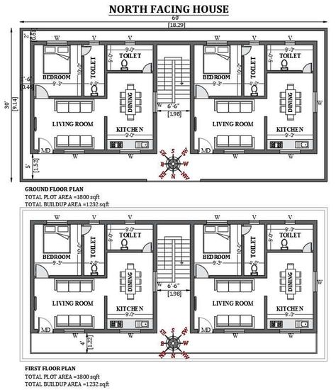 Low Rise Apartment Floor Plan, 60x30 House Plans Layout, Low Rise Apartment Building Architecture, Small Residential Building Plan, 1bhk Flat Plan, Residential Building Plan Layout, Residential Building Plan Apartments, Residential Building Floor Plan, Low Rise Building