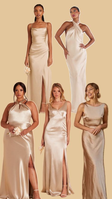 Bridesmaid Dress Gold Champagne, Gold Wedding Dresses Black Women, Ivory And Gold Bridesmaid Dresses, Ivory Bridesmaid Dresses Champagne, Mix Match Champagne Bridesmaid Dresses, Champagne And Gold Bridesmaid Dresses, Light Champagne Bridesmaid Dresses, Pearl Bridesmaid Dresses, Silk Champagne Bridesmaid Dresses