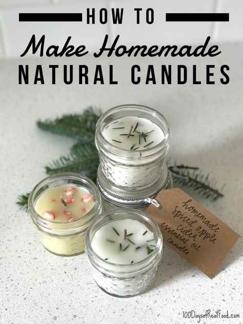 How to Make Homemade Natural Candles (a fun project & gift idea!) Homemade Natural Candles, Diy Natural Candles, Lilin Aroma, Diy Candles Homemade, Soya Mumu, Food Candles, Navidad Diy, Cadeau Diy, Natural Candles