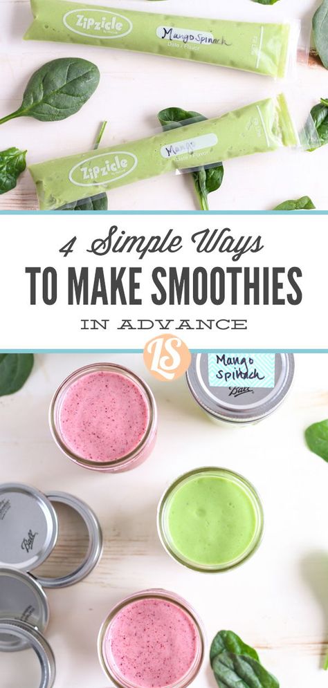 How to make smoothies in advance. 4 easy ways to make smoothies in advance so you don't have to make them the morning of. Perfect for breakfast or snacks! #smoothies #foodprep #makeaheadsmoothies Pre Make Smoothies, Pre Made Smoothies, Making Smoothies Ahead Of Time, Seedless Smoothie Recipes, Premade Smoothies, Morning Smoothie Recipes, Diy Smoothies, Make Ahead Smoothies, Smoothie Benefits