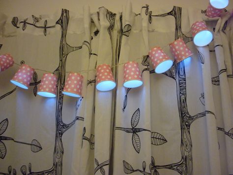 Paper Cup Lights Diy, String Lights Diy, Paper Cup Crafts, Wood Box Centerpiece, Adult Valentines, Lights Diy, White String Lights, Diy Bracelets Tutorials, Diy Baby Gifts