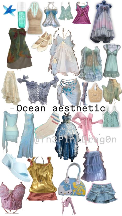 Water aesthetic outfits Color Combos Outfit, Ocean Aesthetic, Mermaid Outfit, Save Outfits, Boho Style Outfits, Outfit Layout, Bright Fashion, Witch Outfit, Causual Outfits