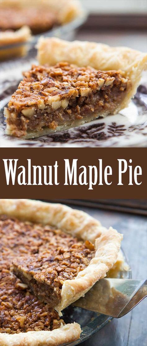 Maple Walnut Pie Recipe, Walnut Pie Crust Desserts, Maple Walnut Pie, Walnut Deserts, Recipes With Walnuts, Walnut Cobbler, Walnut Recipes Dessert, Walnut Pie Recipe, Maple Pie