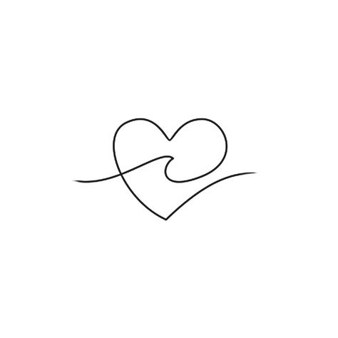 Simple Heart Tattoos, Ear Tattoo Ideas, Small Pretty Tattoos, Petite Tattoos, Small Hand Tattoos, Line Art Tattoos, Discreet Tattoos, Waves Tattoo, Subtle Tattoos