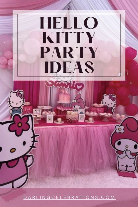 7th Birthday Party For Girls Themes, 7th Birthday Party For Girls, Hello Kitty Party Ideas, Kitty Party Ideas, Hello Kitty Birthday Party Decorations, Hello Kitty Birthday Decorations, Princess Hello Kitty, Hello Kitty Baby Shower, Hello Kitty Birthday Theme