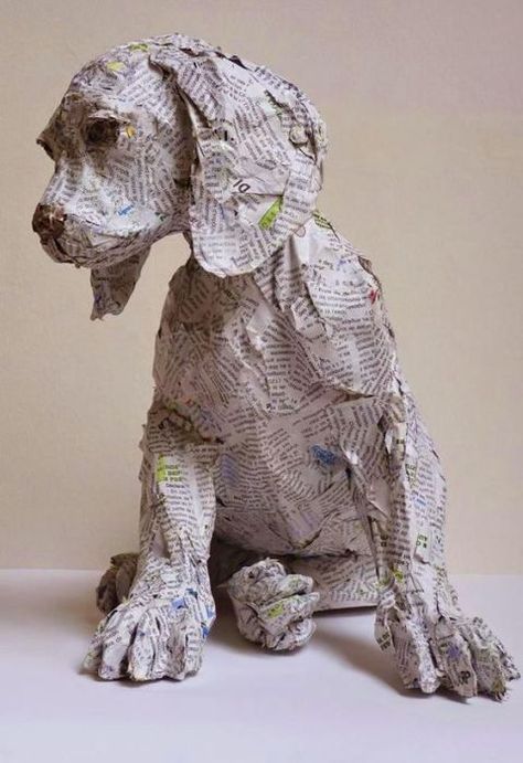 Stary Papier, Paper Mache Projects, Paper Mache Animals, Cardboard Sculpture, 강아지 그림, Paper Mache Sculpture, Paper Mache Art, Paper Mache Crafts, Cardboard Art