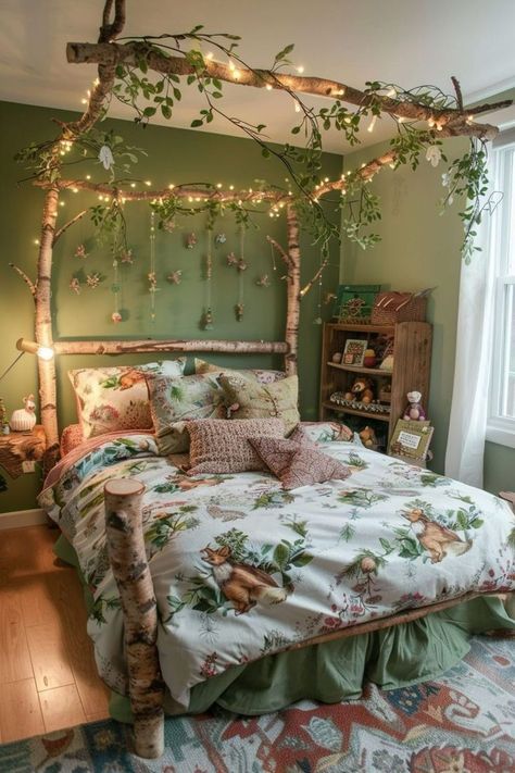 #homedecor, #interiordesign, #homedesign, #decor inspiration Forest Bedroom Ideas, Woodland Theme Bedroom, Fairy Garden Bedroom, Forest Themed Bedroom, Woodland Bedroom, Forest Bedroom, Woodland Retreat, Fairy Bedroom, Fairy Room