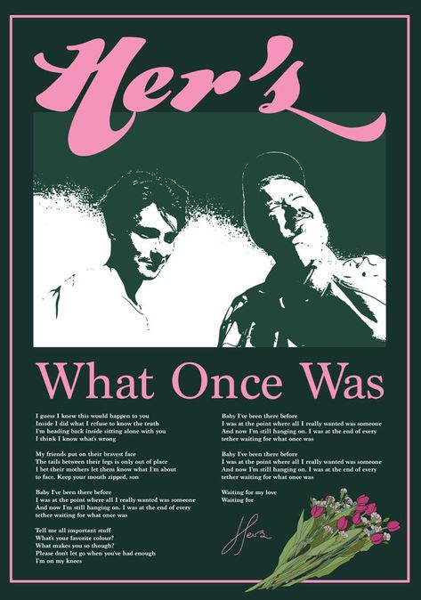 her's band poster song lyrics what once was Her's Band, What Once Was, Band Poster, Music Poster Design, Dorm Posters, Lyric Poster, Poster Room, Picture Collage Wall, Vintage Poster Art