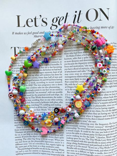 Pulseras Kandi, Indie Jewelry, Long Statement Necklace, Beaded Necklace Diy, Dope Jewelry, Handmade Wire Jewelry, Beaded Accessories, Diy Schmuck, Girly Jewelry