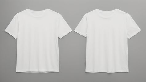 White Tshirt Front And Back, White Clothes, Back View, Tshirt Mockup, Shirt Mockup, Premium Photo, Shirt White, White Tshirt, White T