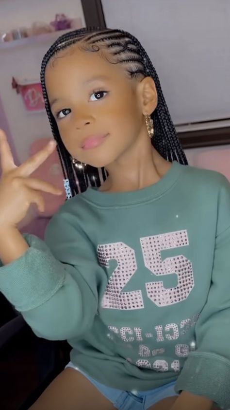 Hair Style For Black Kids Girl, Valentines Braids For Kids, Braids On Toddler Girl, Natural Kids Hairstyles Black, Braids On Little Black Girls, Cornrow Kids Hairstyles, Braids For 9 Yrs Old, Fulani Braids Hairstyles Kids, Lil Girl Hairstyles Braids Natural Hair