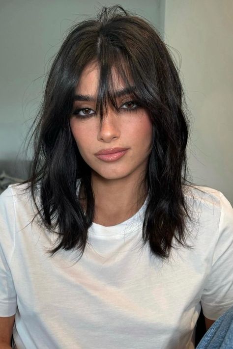 30 Wolf Cut Hairstyle Ideas Trending in 2024 | Marie Claire Dixie D'amelio Haircut, Shaggy Brunette Hair, Cute Shaggy Haircuts, Straight Shag Haircut Mid Length, Mid Shag Haircut, Shaggy Haircuts Straight Hair, Shaggy Haircuts Long Hair, Mid Length Shag Haircut, Straight Hair Shag