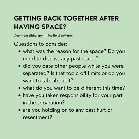 Getting Back Together Quotes, Space In A Relationship, On Again Off Again, Partner Quotes, Solution Focused Therapy, Marriage Therapy, Together Quotes, Understanding Emotions, Relationship Lessons