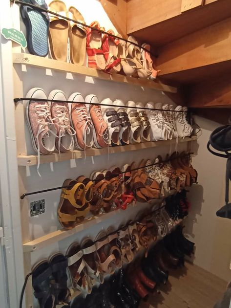 Wall Shoe Storage, Closet Under Stairs, Diy Shoe Storage, Closet Shoe Storage, Under Stairs Cupboard, Understairs Storage, Home Organisation, Stair Storage, Master Closet