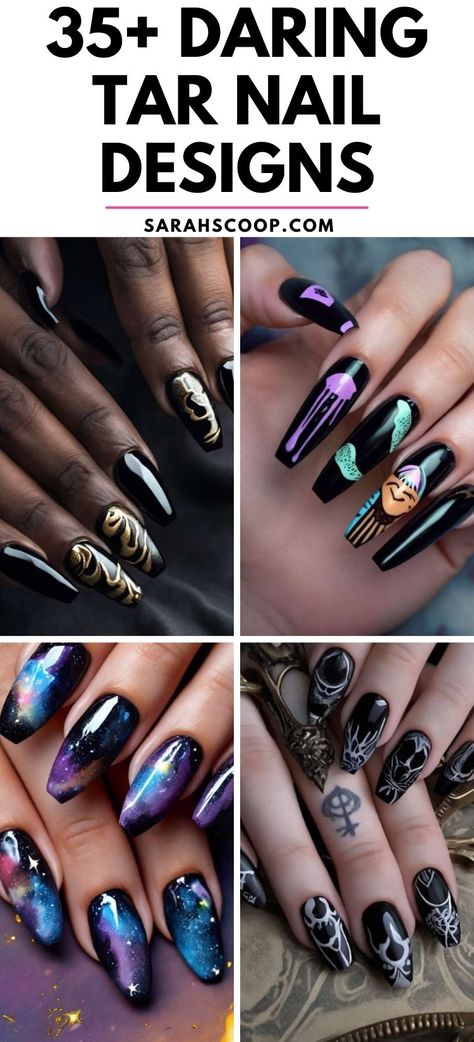 ✨ Step into the night with these mesmerizing tar nail designs! Each of the 35+ options offers a unique blend of mystery and glamour. #DarkNails #NailDesigns #Glamour Stardust Nail Art, Star Jewel Nails, Astral Nail Art, Midnight Purple Nail Designs, Geode Nail Art, Purple Geode Nails, Holographic Paint, Star Clusters, Nail Jewels