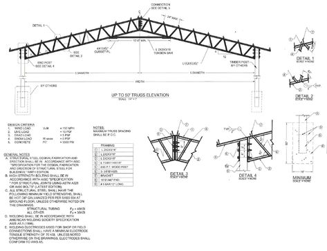 Truss Architect Drawing Steel Truss Architecture, Steel Roof Detail, Steel Truss Detail Drawing, Truss Design Architecture, Steel Truss Design, Roof Detail Architecture, Pole Barn Trusses, Truss Detail, Structural Architecture