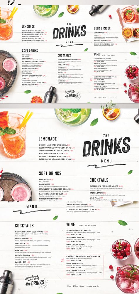 Drinks Menu Restaurant, Juice Menu Ideas, Bar Menu Design Ideas Drinks, Summer Drinks Menu Design, Menu Beverage Design, Drinking Menu Design, Lemonade Menu Design, Summer Menu Design Ideas, Summer Drink Menu Design