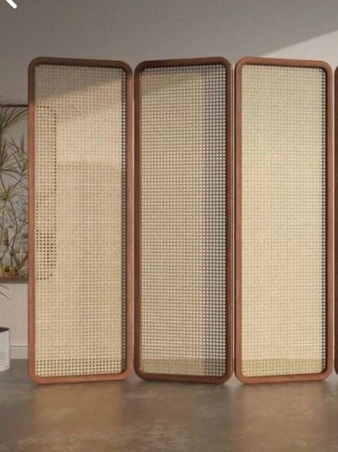 Rattan Screen Divider, Particians Room Dividers, Trifold Room Divider, Rattan Partition, Boho Room Divider, Rattan Room Divider, Room Divider Design, Wood Divider, Japanese Room Divider