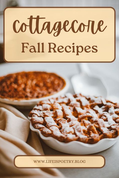 Join me in rediscovering the simple pleasures of life with these cottagecore-inspired fall recipes. Whether you're a seasoned cook or a beginner, these dishes will add a touch of rustic charm to your autumn dining experience. Fall Inspired Dishes, Cottagecore Fall Recipes, Cottagecore Aesthetic Recipes, Fall Recipes 2024, Cozy Fall Aesthetic Food, Flavors Of Fall, Sweet Fall Recipes, Autumn Foods Aesthetic, Cottagecore Recipes Bread