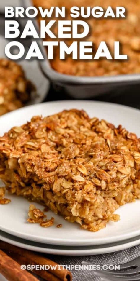 Baked Oatmeal Clusters, Budget Bytes Baked Oatmeal, Low Sodium Baked Oatmeal, Oat Meal Bake, Baked Oatmeal For A Crowd, Butterscotch Baked Oatmeal, Quick Baked Oatmeal For One, Old Fashioned Oats Recipes Oatmeal, Baked Oatmeal Crockpot