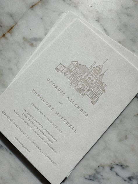 Venue Invitation Design, Sketch Wedding Invitation, Wedding Invitations With Venue Sketch, Wedding Invitation Venue Illustration, Venue Sketch Wedding Invitation, Wedding Invitations Letterpress, Letterpress Invitations Wedding, Letter Press Wedding Invitations, Kantara House