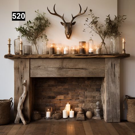 Fireplace With Stove Insert, Large Fireplace Decor Ideas, Fireplace Side Wall Decor, Benches In Front Of Fireplace, Living Room Looks Decorating Ideas, Add Gas Fireplace To Living Room, Large Open Fireplace, Pampas Grass Fireplace Mantle Decor, Fireless Fireplace Ideas