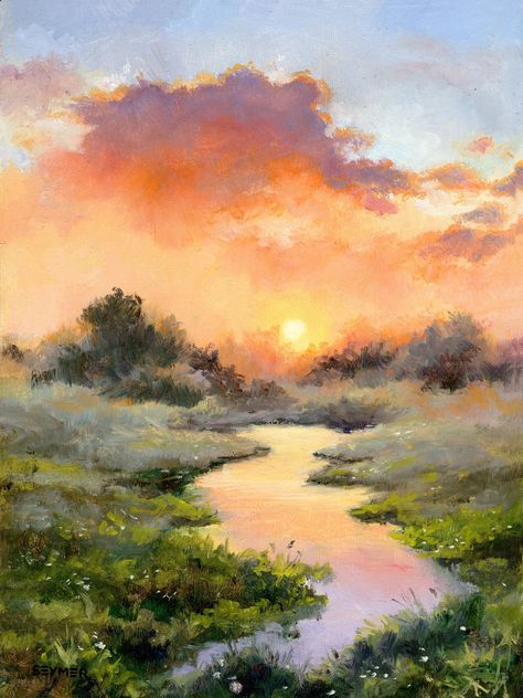 Misty river landscape oil painting ORIGINAL. Beautiful scenery of a river at sunset with the sky with clouds contrasting colors.  🍁 DETAILS: ● This is an ORIGINAL OIL PAINTING on a wood panel. ● Title:  'Sunset on the river'. ● 100 % hand painted, not a print. * If you prefer a PRINT: https://www.etsy.com/listing/1306087865 ● It is PAINTED TO ORDER in the chosen dimensions.  * Your painting will be a very similar but unique recreation of the original design, the one in the pictures. *Custom siz Clouds Sunset, Bel Art, River Landscape, Pretty Landscapes, Landscape Art Painting, Sunset Art, Aesthetic Painting, Art Inspiration Painting, Dreamy Art