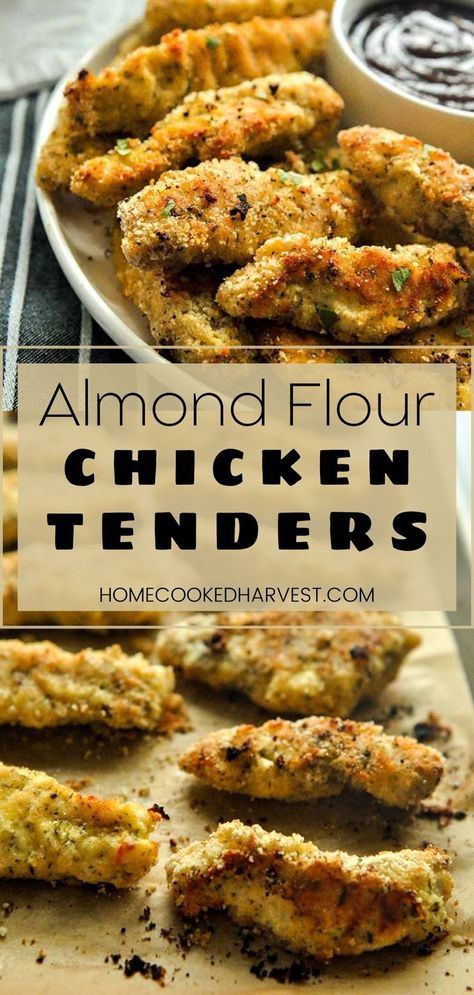 Almond Flour Chicken Tenders, Gluten Free Chicken Strips, Almond Flour Chicken, Gluten Free Baked Chicken, Healthy Chicken Strips, Gluten Free Chicken Tenders, Flour Chicken, Baked Chicken Strips, Chicken Strip Recipes