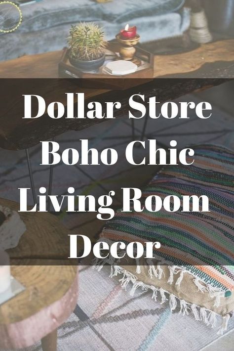 Boho On A Budget Home Decor, Diy Boho Curtains Living Room, Boho Movie Room, Dollar Store Boho Diy, Bohemian Crafts Diy, Diy Boho Home Decor Dollar Store, Boho Living Room Decor Inspiration, Diy Boho Home Decor On A Budget, Boho Flooring