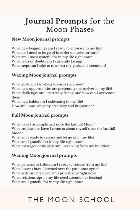 Purple Witch Moon Cycle, Full Moon Manifestation Journal, Libra New Moon Journal Prompts, Full Moon Questions, Moon Writing Prompts, Moon Phases Spells, First Quarter Moon Journal Prompt, 3rd Quarter Moon Ritual, Waning Gibbous Journal Prompts