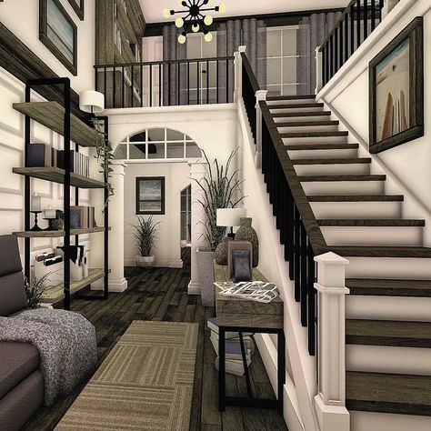 Bloxburg House Ideas Interior, House Ideas Interior, Bloxburg Beach House, House Plans With Pictures, Interior Simple, House Decorating Ideas Apartments, Small House Layout, Muebles Sims 4 Cc, Tiny House Layout