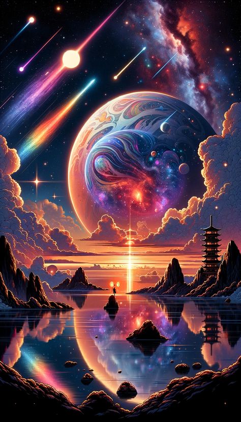 Dreamworld 57k Alpha Moon Galaxy, Intergalactic Aesthetic, Planet Fantasy Art, Space Background Galaxies, Space Wallpaper Realistic, Trippy Planets, Galaxy Artwork, Psychadelic Art Space, Outer Space Aesthetic Trippy