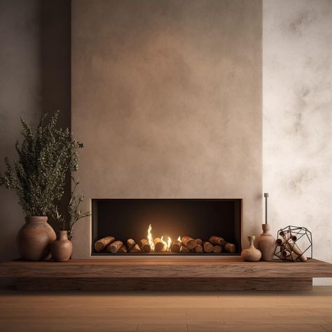 Japandi fireplace - 11 Stunning but Modest Examples Fireplace In The Living Room, Fireplace Built In Bench Seating, Japandi Style Fireplace, Japandi Chimney, Corner Fireplace Feature Wall, Stone Slab Fireplace, Scandinavian Fireplace Nordic Design, Japandi Fireplace Design, Fireplace Japandi