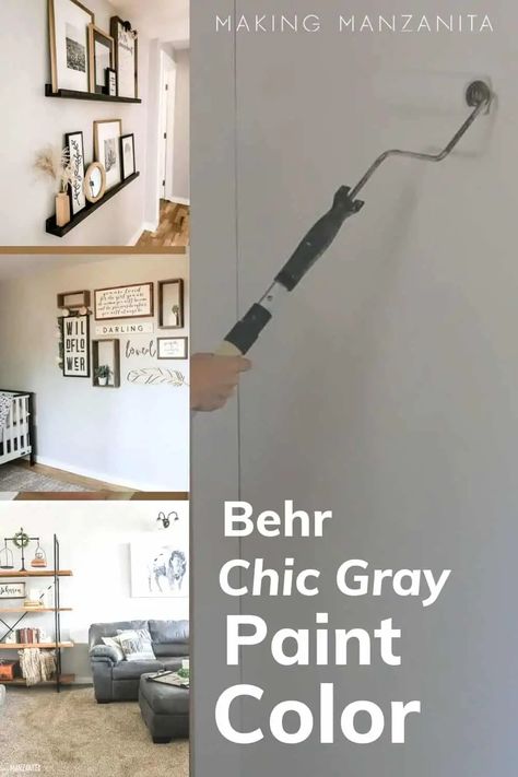 Best Behr Gray Paint Colors Bathroom, Behr Chic Gray Color Palette, Behr Paint Color Graycloth, Behr Paint Chic Gray, Whitish Gray Paint Colors, Bear Grey Paint Colors, Behr Gray Paint Colors Living Rooms, Behr Chic Gray Living Room, Chic Gray Behr Paint Living Room