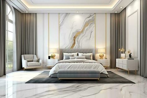 Modern bedroom interior design in apartment or house with furniture. Luxury bedroom scandinavian concept by AI Generated 26570458 Stock Photo at Vecteezy Dream Beds, Scandinavian Concept, Ultimate Bedroom, Bedroom Scandinavian, Bedroom Sanctuary, House Interior Design Styles, Parents Room, Modern Bedroom Interior, Sanctuary Bedroom