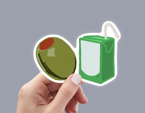 Olive Juice couples tattoo idea Olive Juice Tattoo, Juice Box Tattoo, Juice Clipart, Juice Sticker, Couples Tattoo, Gift For Partner, Olive Juice, Juice Boxes, Sticker Cute