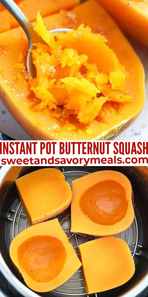 Butternut Squash Whole, Squash Mashed, Butternut Squash Spaghetti, Instant Pot Veggies, Instant Pot Butternut Squash, Spaghetti Squash Recipes Easy, Butternut Squash Sweet, Butternut Squash Recipe, Pressure Cooking Recipes