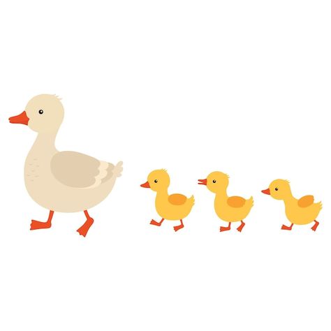 Ducklings Cute, Mother Duck And Ducklings, 가족 일러스트, Duck Tattoos, Duck Illustration, Duck And Ducklings, Duck Drawing, Duck Cartoon, Family Drawing